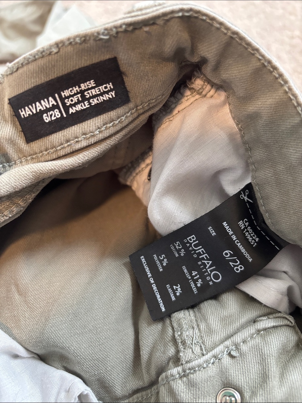 Buffalo David Bitton Havana High-Rise Ankle Skinny Jeans in Taupe